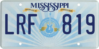 MS license plate LRF819