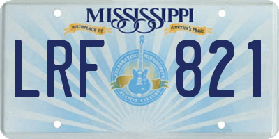 MS license plate LRF821