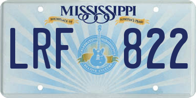 MS license plate LRF822