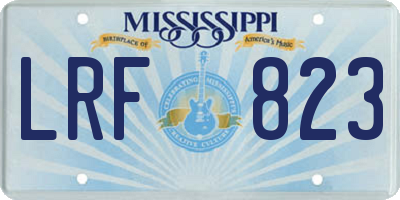MS license plate LRF823