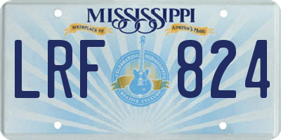 MS license plate LRF824