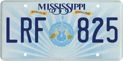 MS license plate LRF825