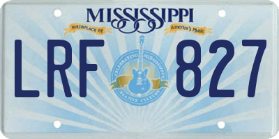 MS license plate LRF827