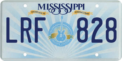 MS license plate LRF828