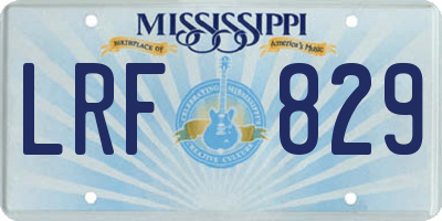 MS license plate LRF829