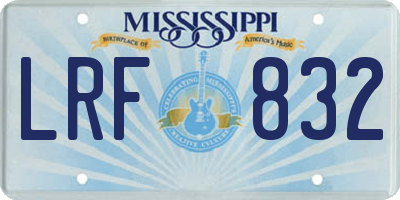 MS license plate LRF832