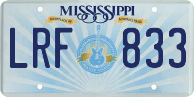 MS license plate LRF833