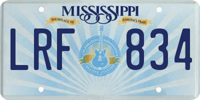 MS license plate LRF834