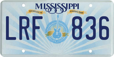 MS license plate LRF836