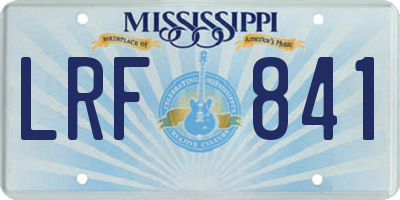 MS license plate LRF841
