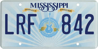 MS license plate LRF842