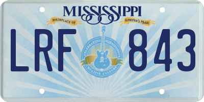 MS license plate LRF843