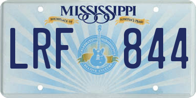 MS license plate LRF844
