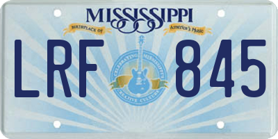 MS license plate LRF845