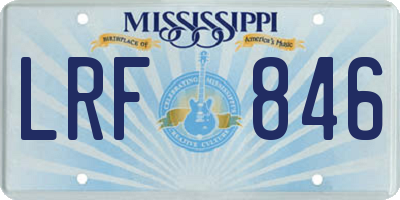 MS license plate LRF846