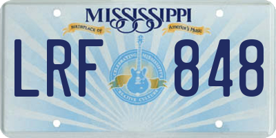 MS license plate LRF848
