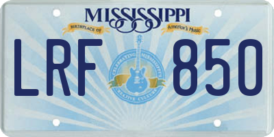 MS license plate LRF850