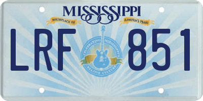 MS license plate LRF851