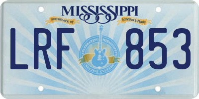 MS license plate LRF853