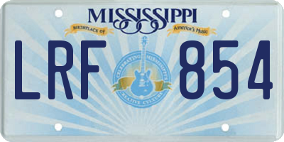 MS license plate LRF854