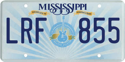 MS license plate LRF855