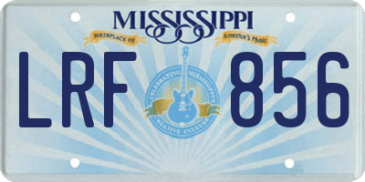 MS license plate LRF856