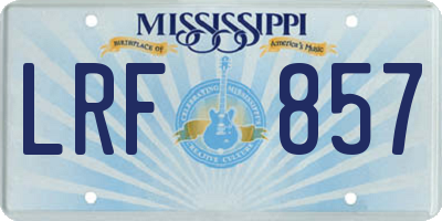 MS license plate LRF857