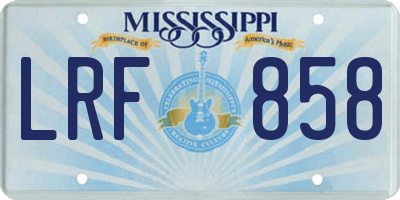 MS license plate LRF858