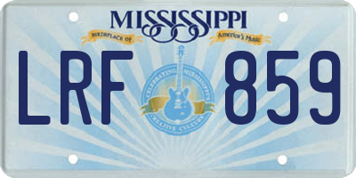 MS license plate LRF859