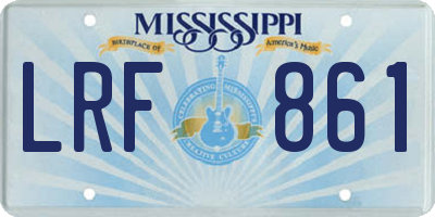 MS license plate LRF861