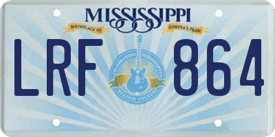 MS license plate LRF864