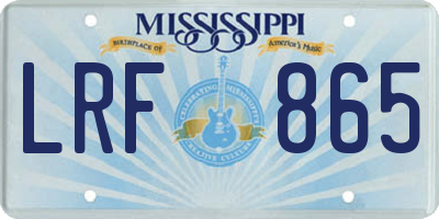 MS license plate LRF865
