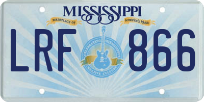 MS license plate LRF866