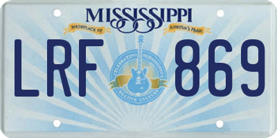 MS license plate LRF869