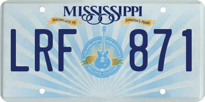 MS license plate LRF871