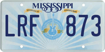 MS license plate LRF873
