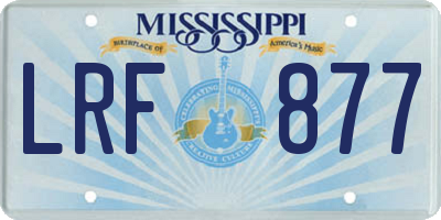 MS license plate LRF877