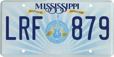 MS license plate LRF879
