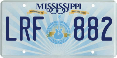 MS license plate LRF882