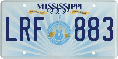 MS license plate LRF883