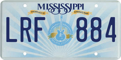 MS license plate LRF884