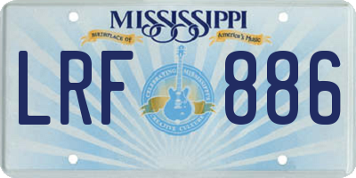 MS license plate LRF886