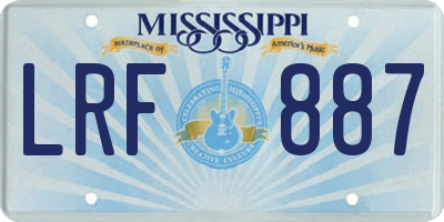 MS license plate LRF887