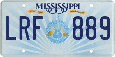 MS license plate LRF889