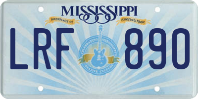 MS license plate LRF890