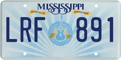 MS license plate LRF891