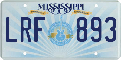 MS license plate LRF893