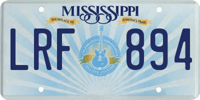 MS license plate LRF894