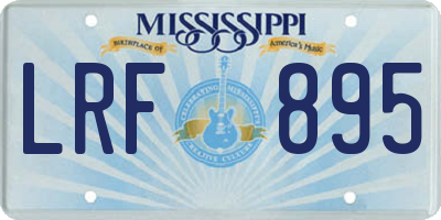 MS license plate LRF895