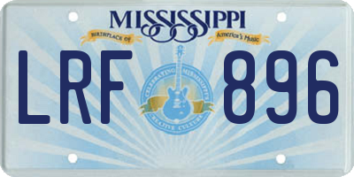 MS license plate LRF896